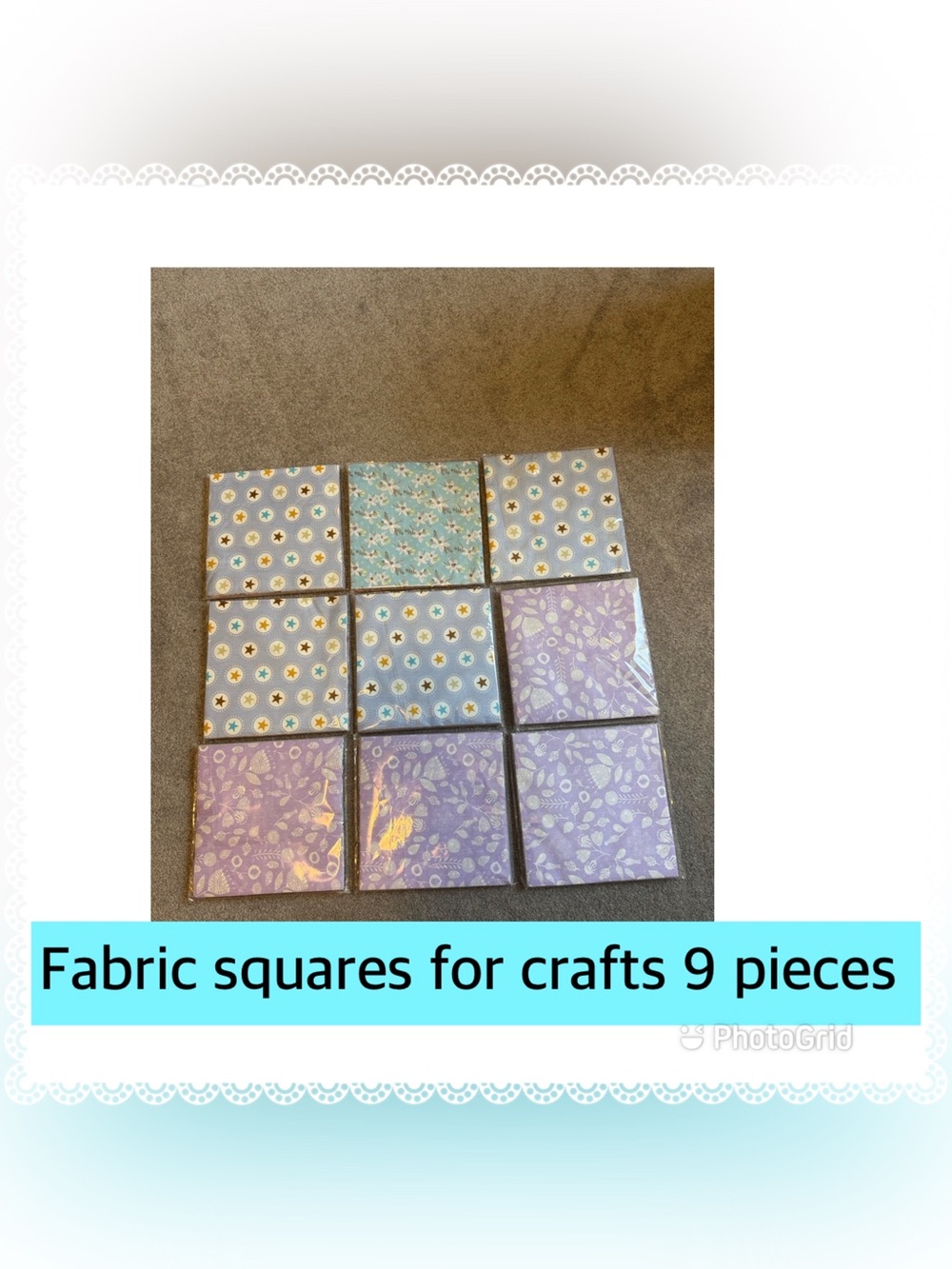 Decorative fabric squares bundle 9 pieces